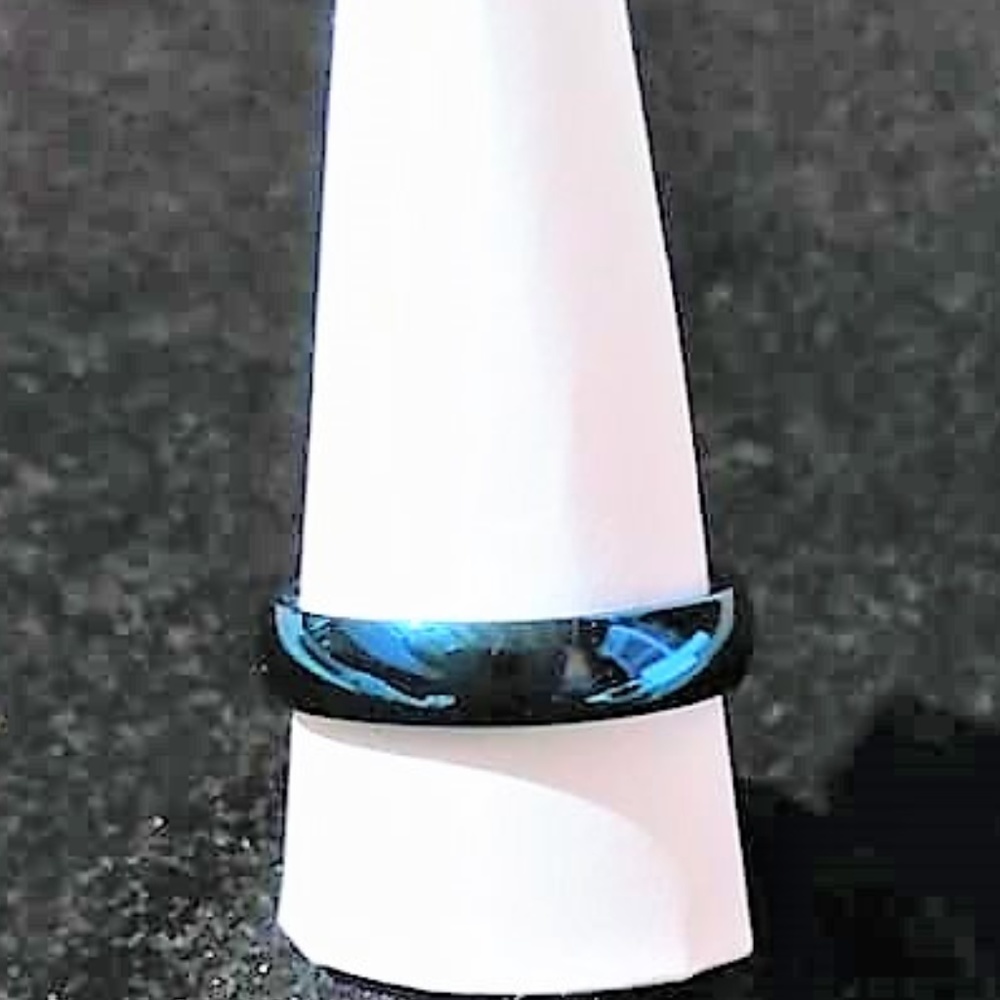 Blue titanium ring